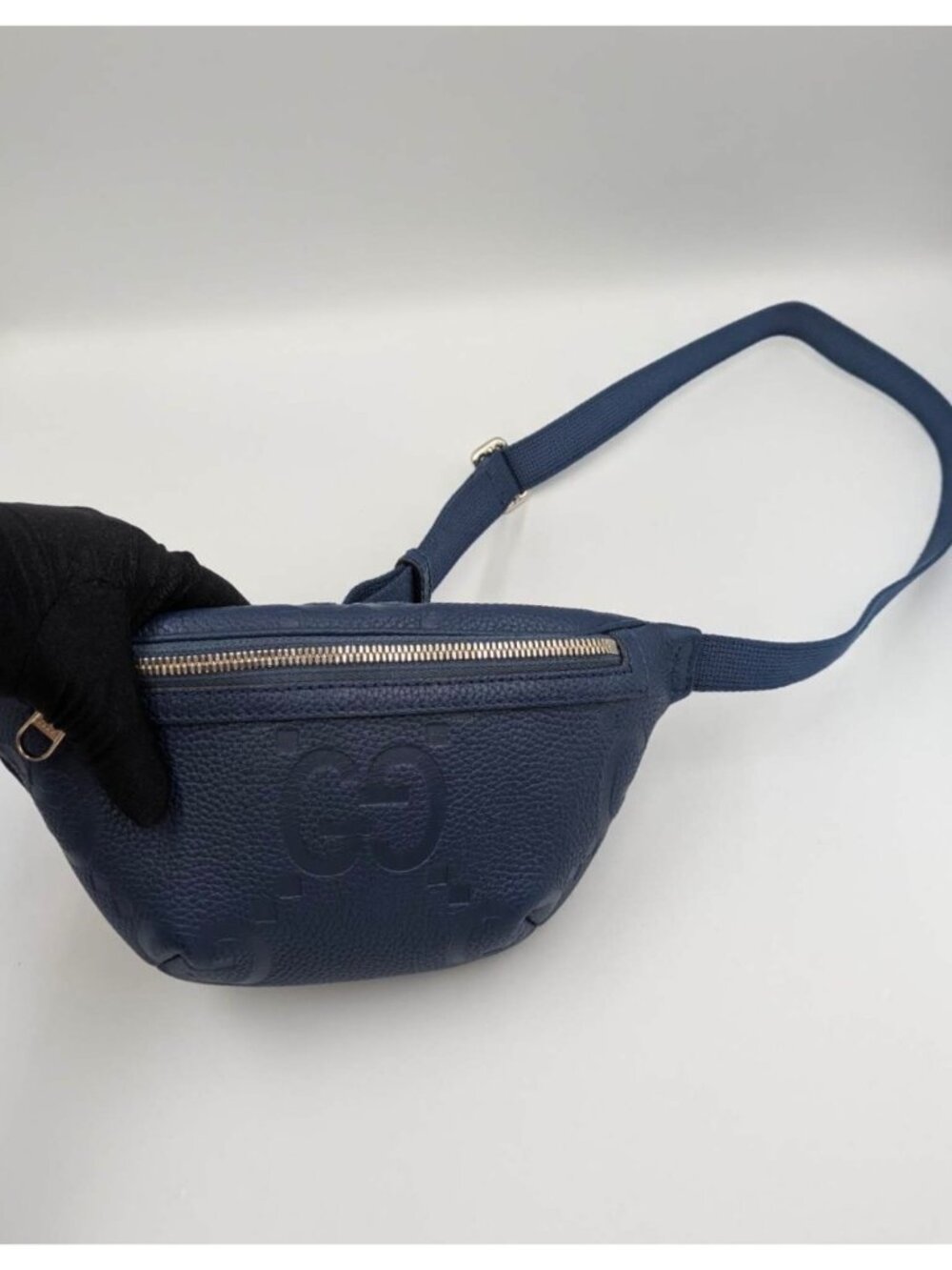Gucci Jumbo GG Piuma Calfskin Belt Bag Navy 90cm 658582 - Picture 4 of 14